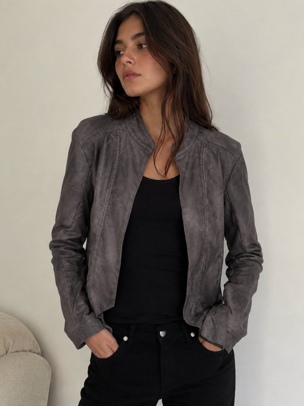 Carreli NWT Dark Grey Soft Open Front Blazer | XXL